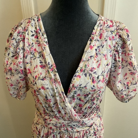 💜 Women Allover Print Mini Dress Side Cutouts From French Connection - Picture 5 of 6